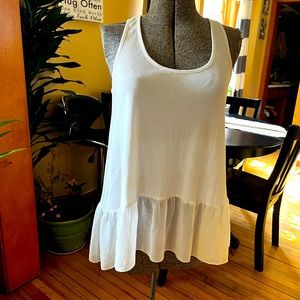 Umgee white peplum top Sz L